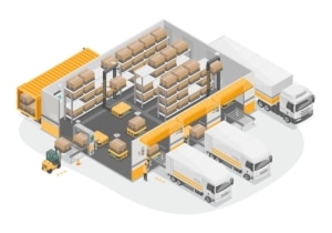 efficient warehouse racking layout illustration