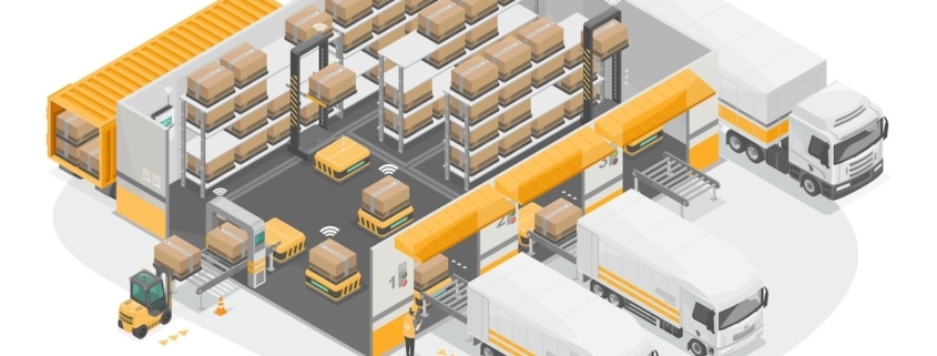 efficient warehouse racking layout illustration