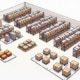 3d illustration of warehouse location labels guide